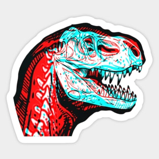 T-Rex Interactive Red&Blue Filter T-Shirt Sticker